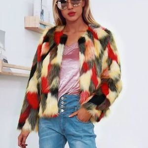 Faux Fur Coat Shabby Chic Boutique Lined Thick Fluffy Red Brown Tan Black Fur